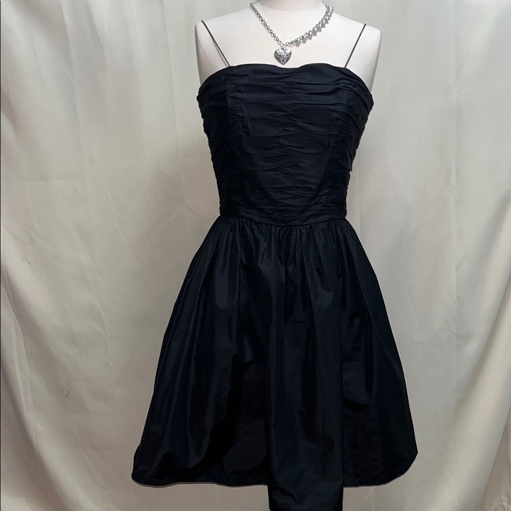 Bill Blass Black Silk Strapless Dress
